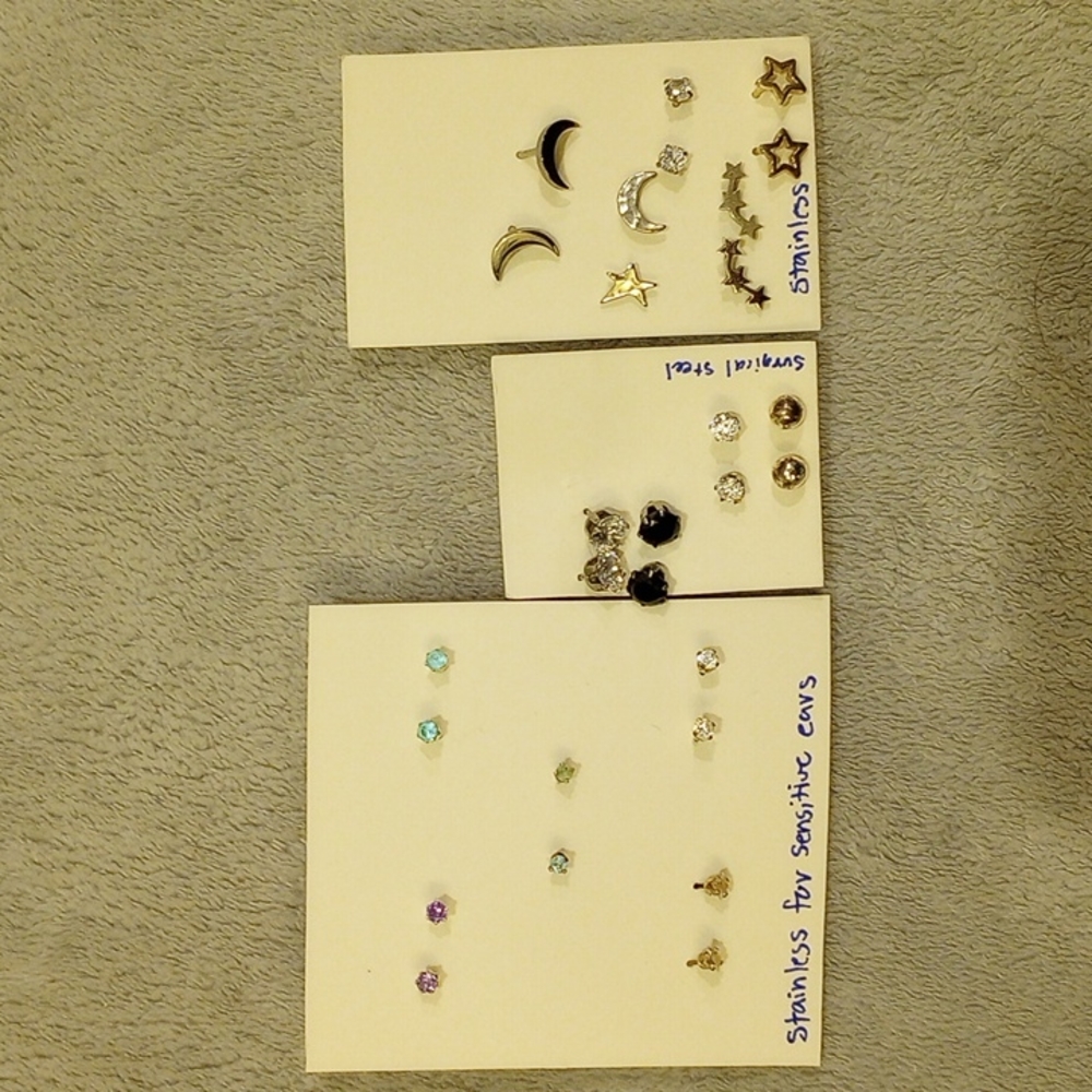 Sensitive ears assorted earrings